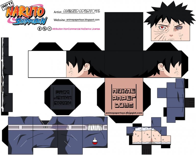 Papercraft anime Обито