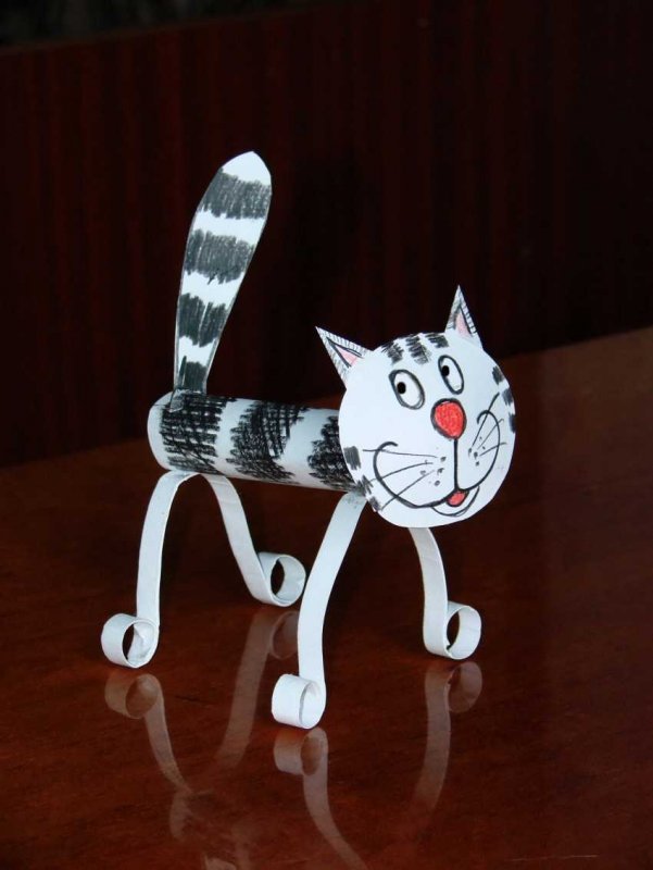 Поделка кошка из бумаги