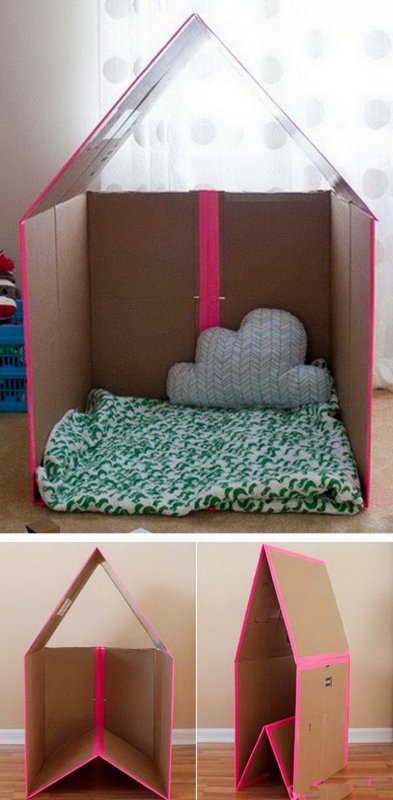 Детский домик из коробки