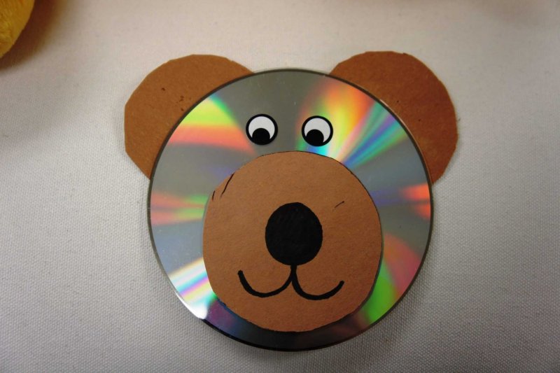 Мишка из ватных дисков для детей