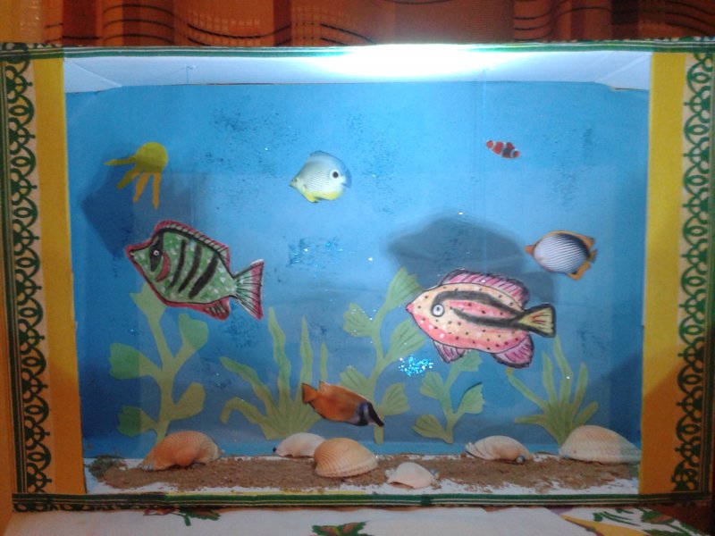 Детская поделка аквариум с рыбками