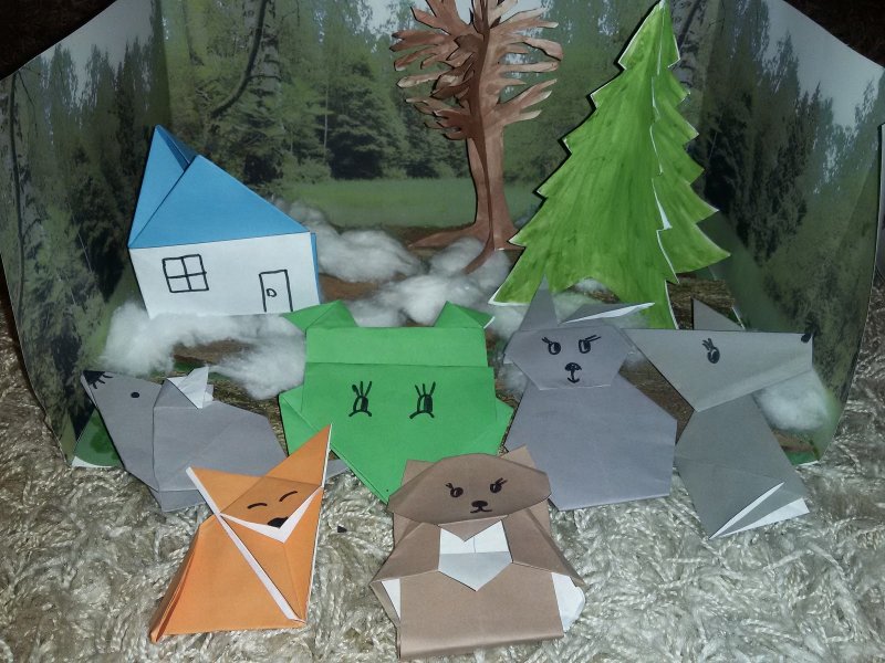 Оригами сказка Теремок