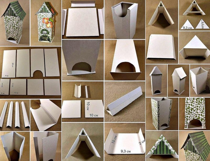 Чайный домик из картонной коробки