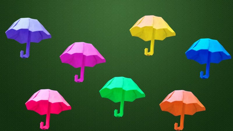 Разноцветные зонтики из бумаги