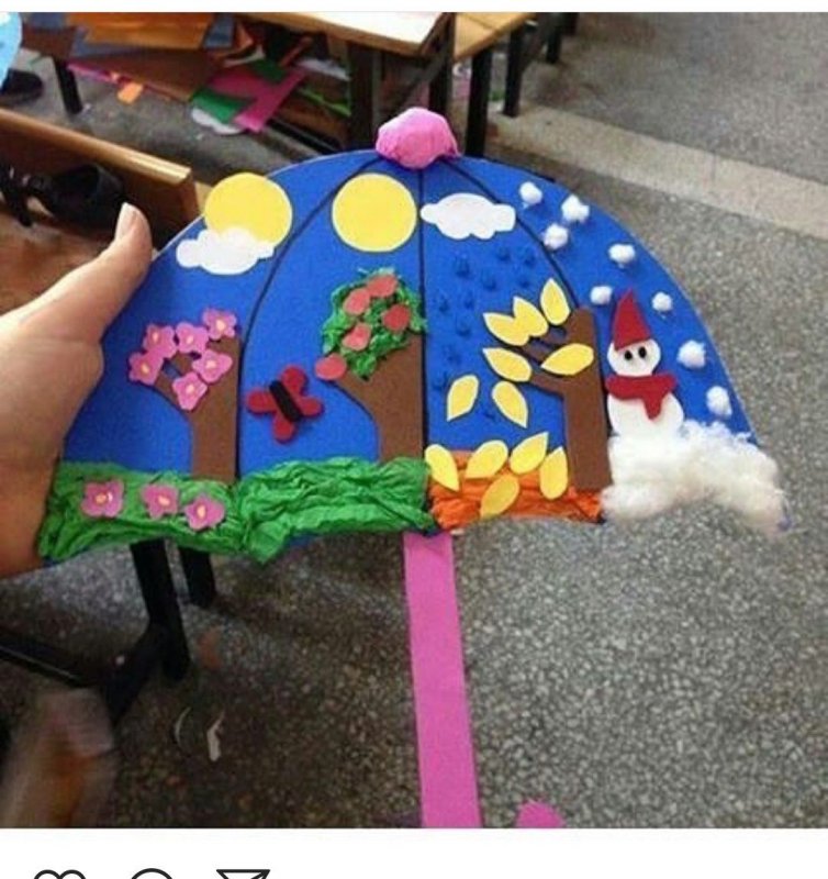 Украшение зонтиками в детском саду