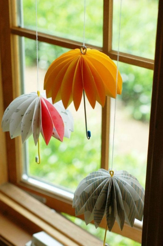 Поделка зонтик с цветами