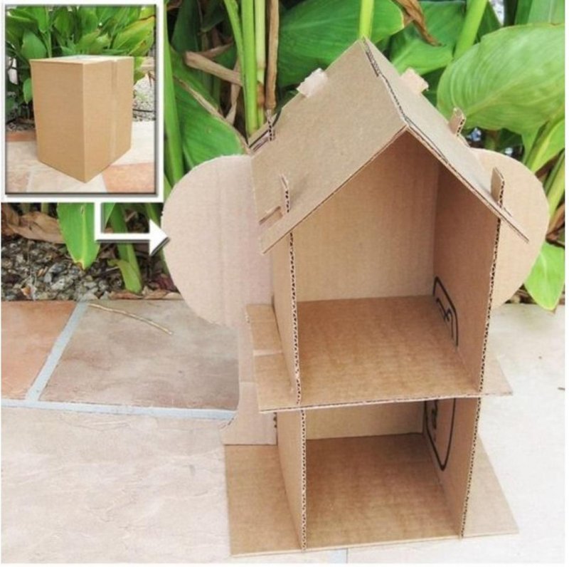 Коробочка дом из картона