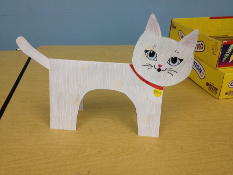 Кошка из бумаги для детей