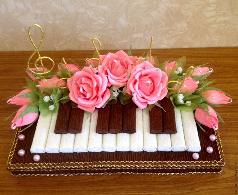 Композиции из конфет пианино