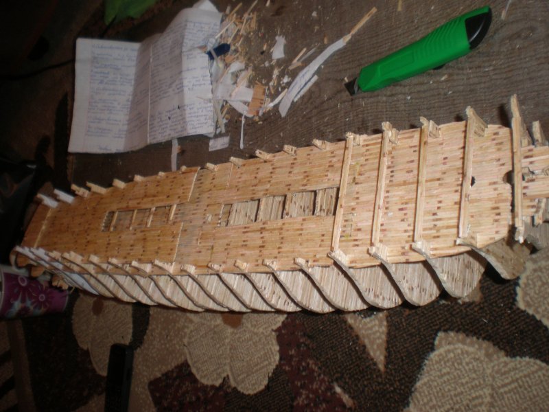 Модель корабля из спичек