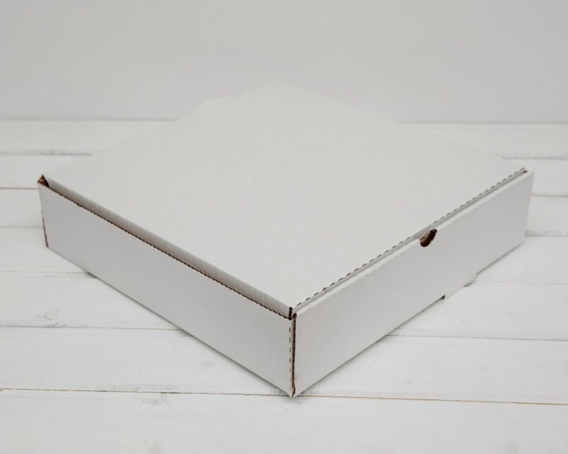 Коробка 28х28х4 см для пиццы гофрокартон белый