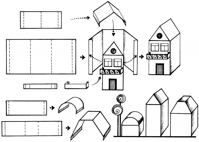 Схема бумажного домика