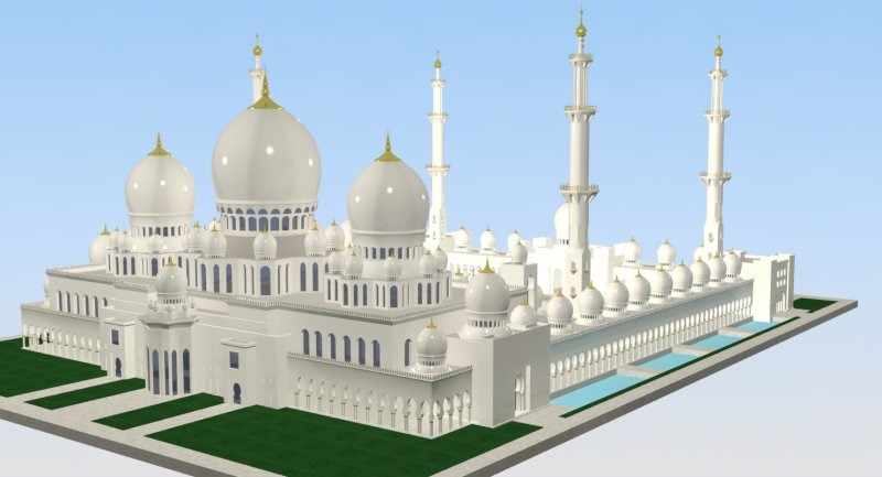 Мечеть Абу Даби 3д модель