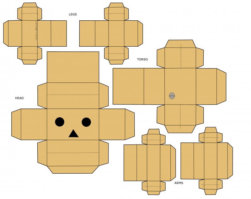 Схема картонного человечка Дамбо