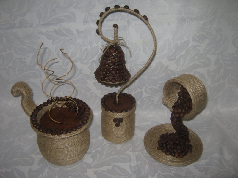 Сувениры из шпагата и кофейных зерен