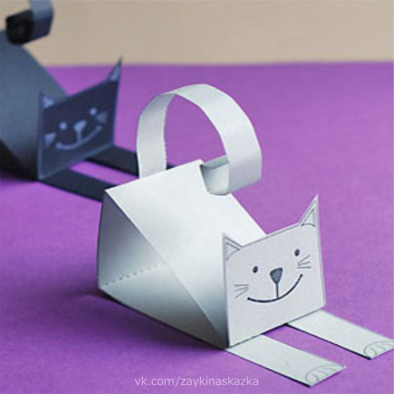 Поделка котик из бумаги