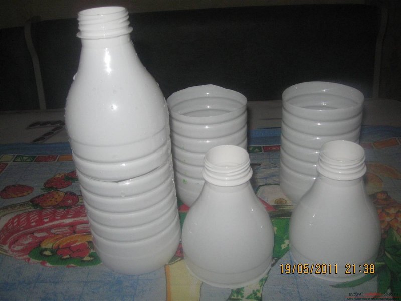 Изделия из пластиковых молочных бутылках