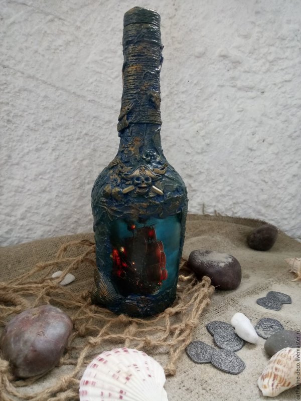 Декор морских бутылок