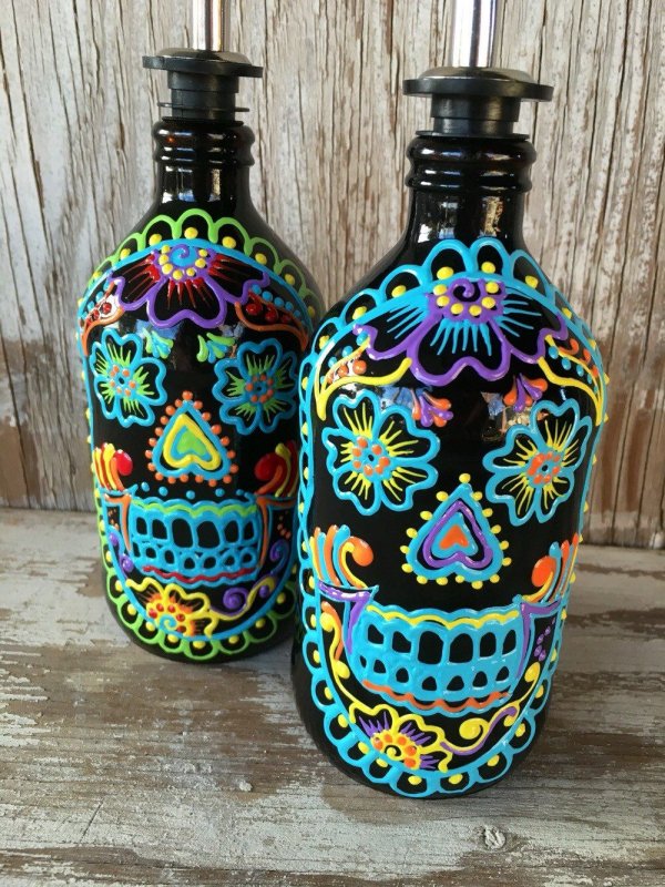 Декор бутылок в мексиканском стиле