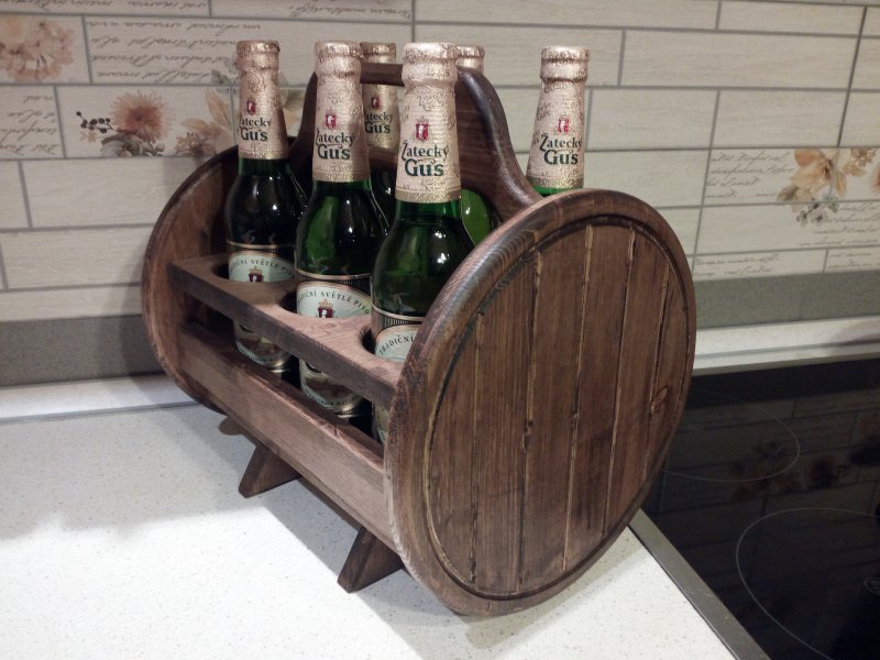Деревянная бутылочница для пива