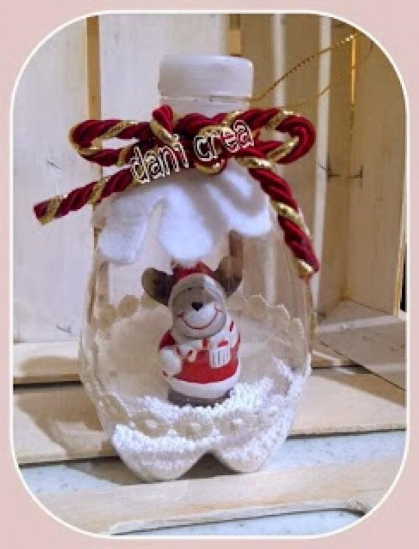 Сапог Санта Клауса из пластиковой бутылки