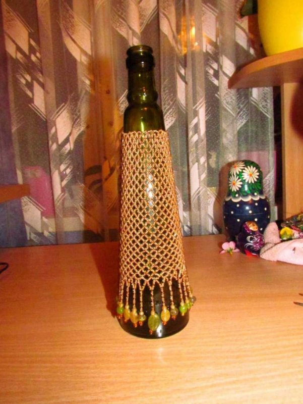 Бутылка декорированная бисером
