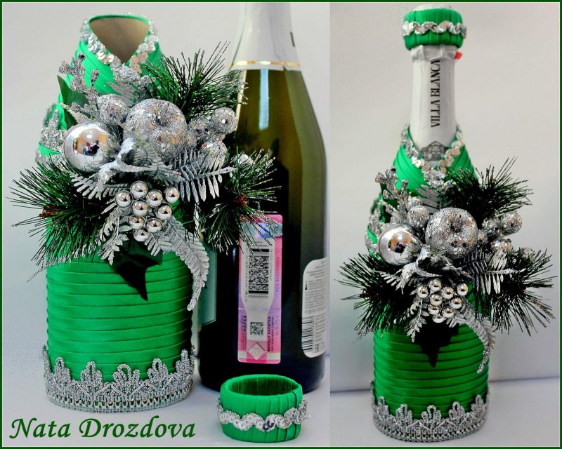 Декор шампанского на новый год