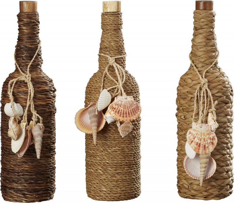Бутылки декорированные шпагатом