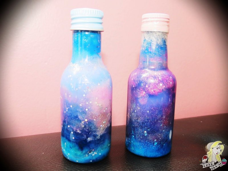 Декор бутылки космос