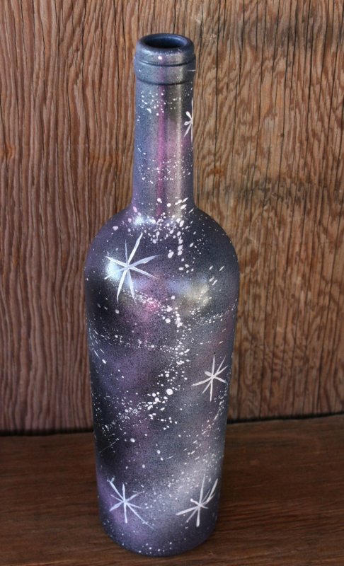 Декор бутылки космос