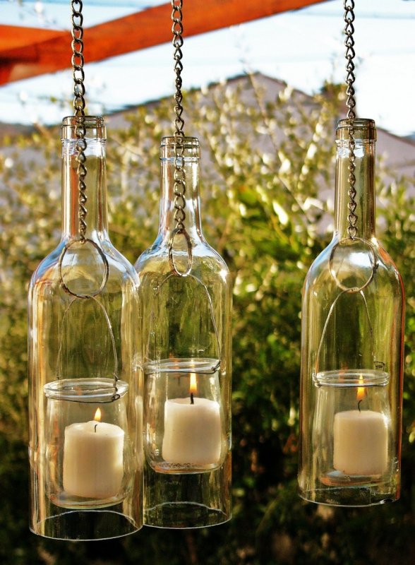 Красивые стеклянные бутылки