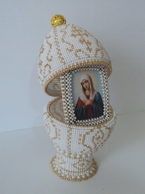 Плетение бисером пасхальные яйца с иконой
