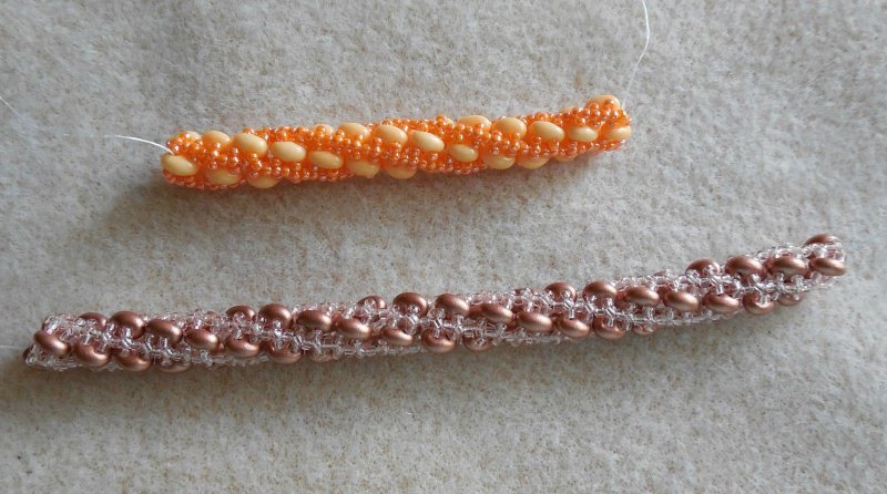 Плетение бисером с двумя отверстиями