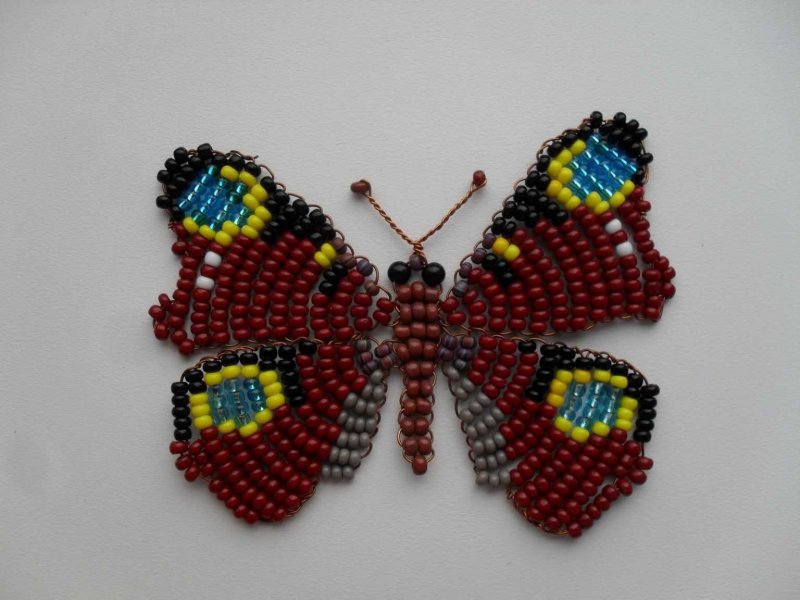 Параллельное плетение бисером бабочки