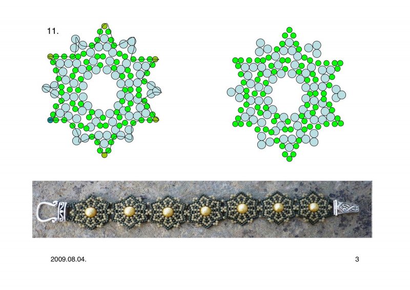 Схема элемента цветка браслета из бисера