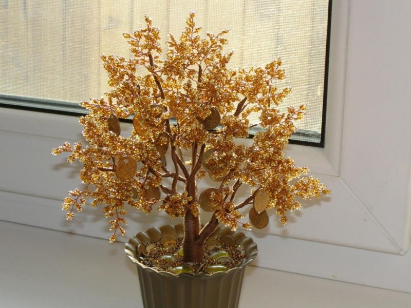 Бисерное денежное дерево
