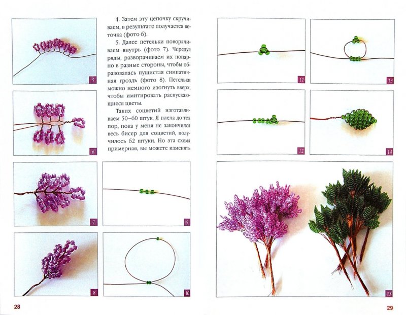 Плетение из бисера схемы для начинающих пошагово цветы