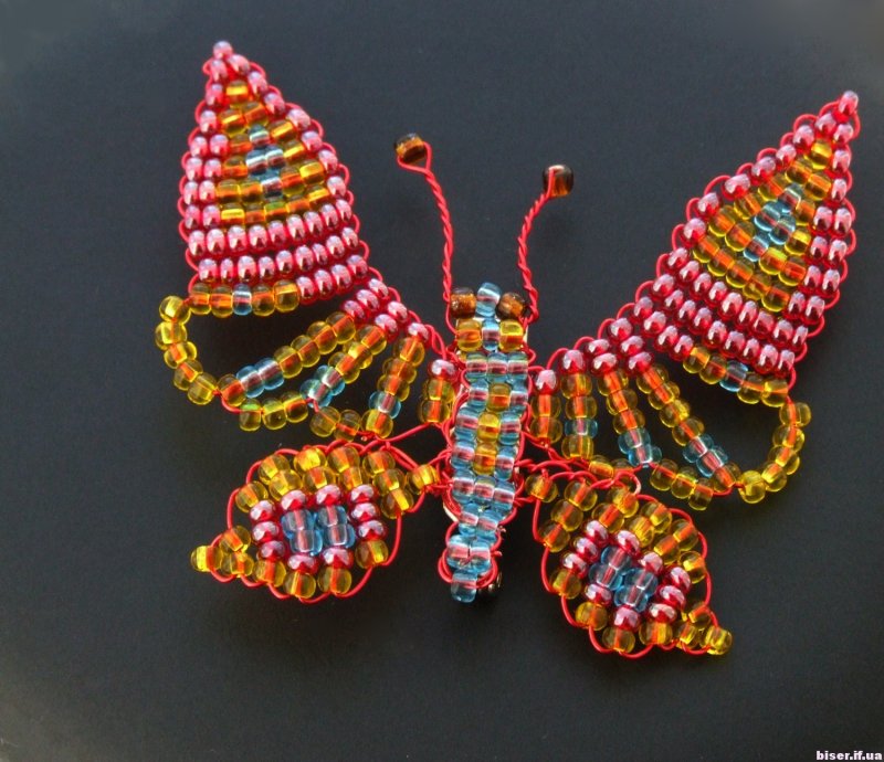 Бабочка из бисера схема плетения для начинающих