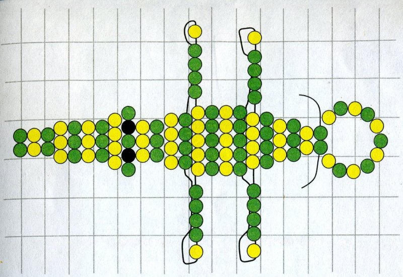 Схема плетения крокодильчика из бисера для начинающих