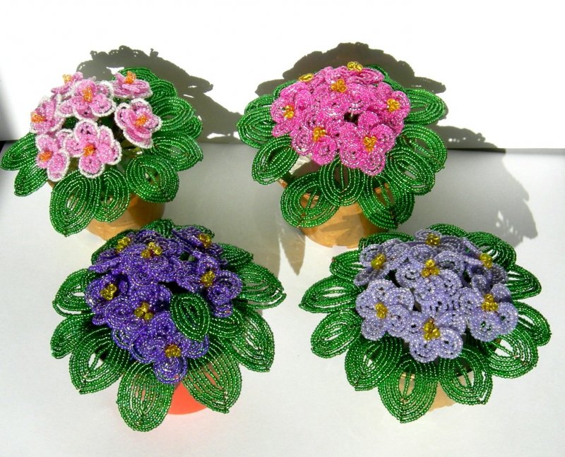 Цветы из бисера для детей