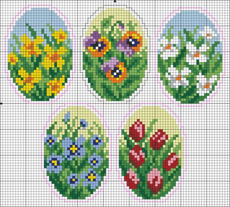 Схемы для оплетения яиц бисером цветы