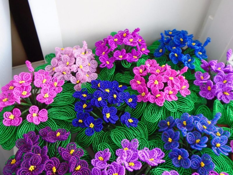 Плетение бисером цветы фиалки