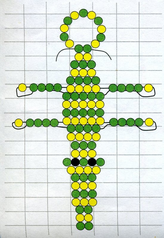 Схема плетения крокодила из бисера
