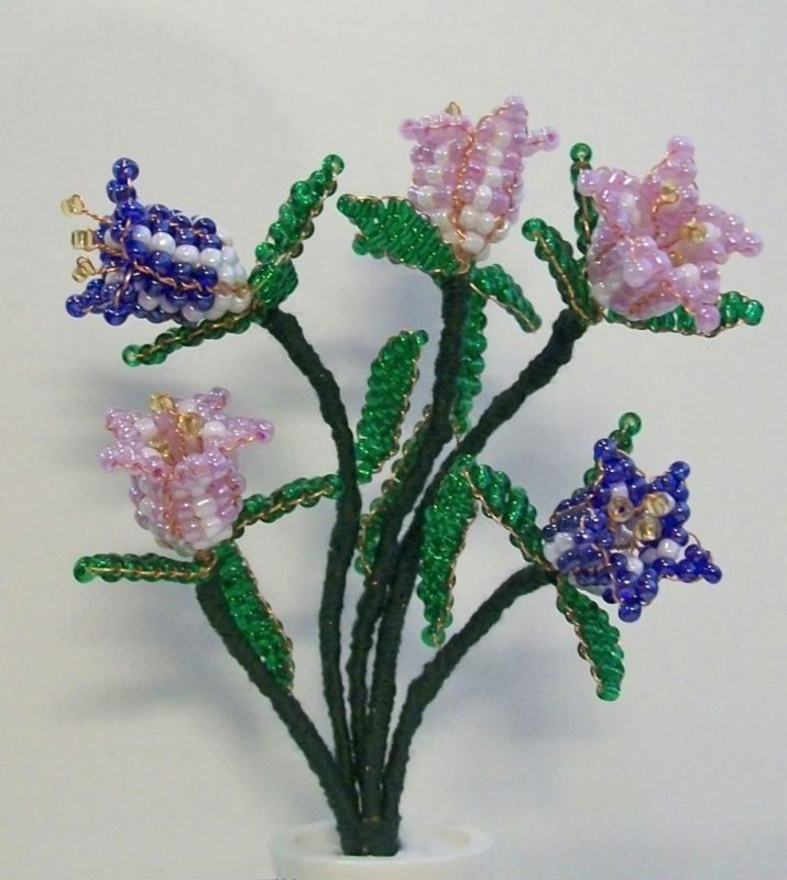 Цветы из бисера схемы плетения пошагово