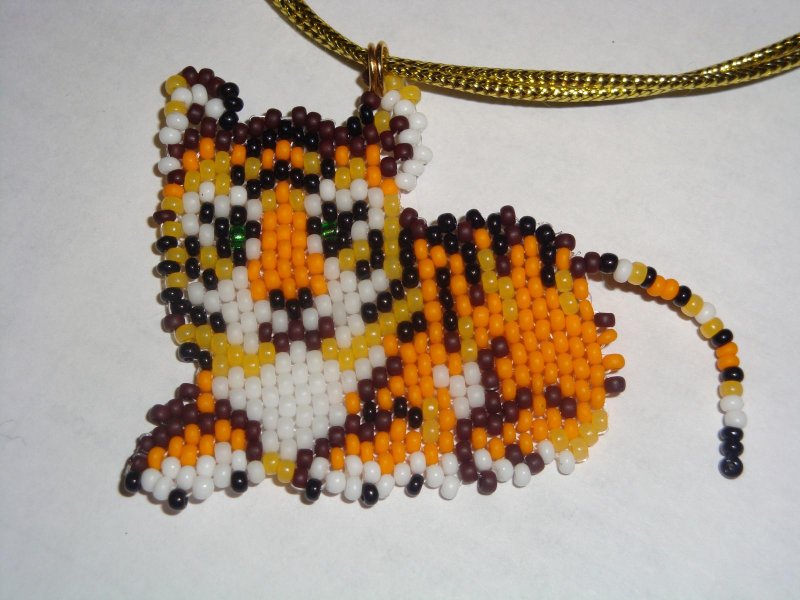 Плетение из бисера тигр