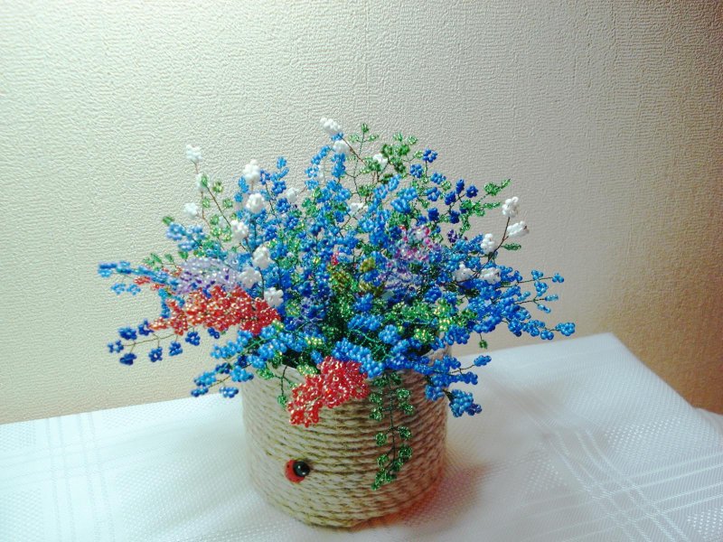 Мелкие цветы для букетов из бисера