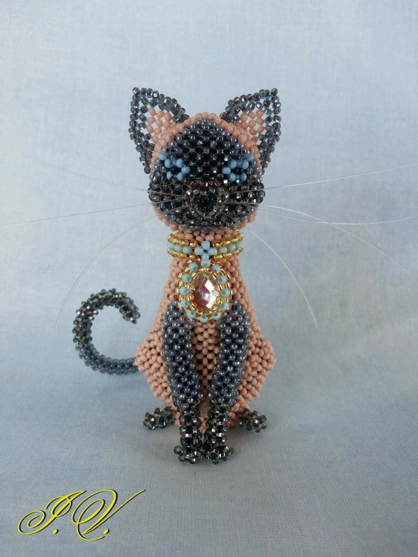 Плетение бисером кошка