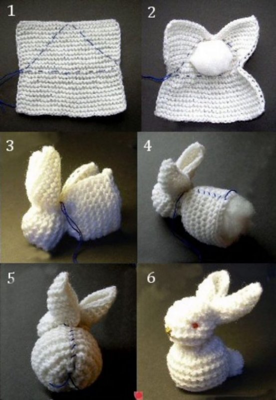 Кролик из ниток для вязания