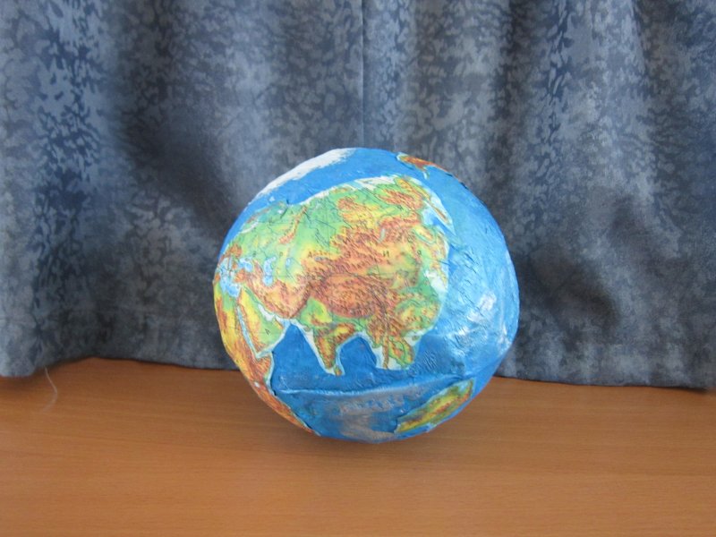 Глобус Планета земля из папье маше