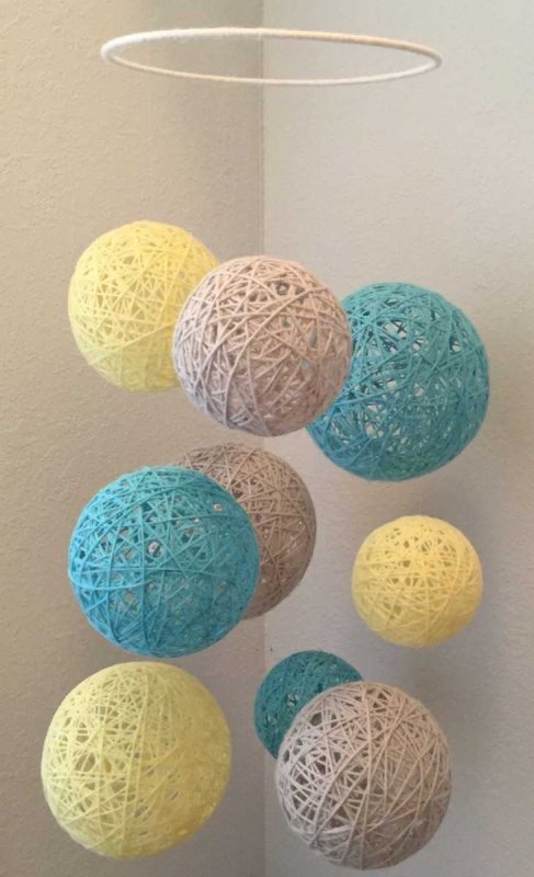 Декоративные шары из ниток
